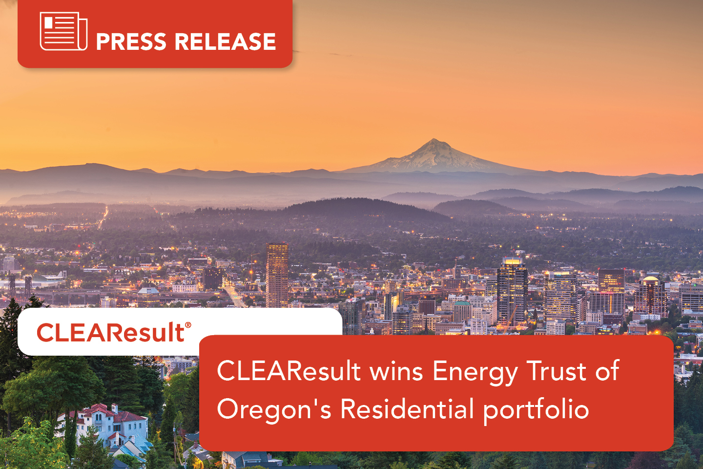 Press Release CLEAResult Wins Energy Trust of Oregon Residential